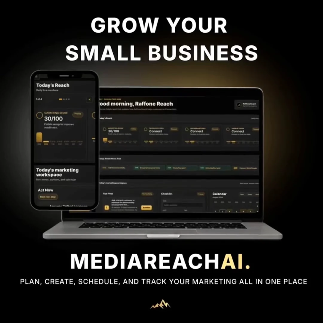 MediaReachAI dashboard overview with marketing guidance and planning tools